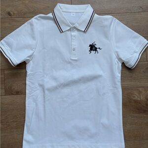 White Polo Shirt with Embroidered Logo